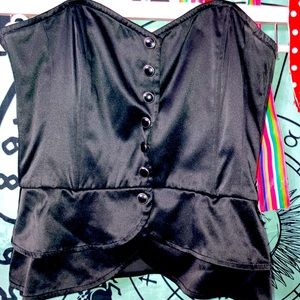 H&M Black Strapless Corset with Snaps Size 6 EUC